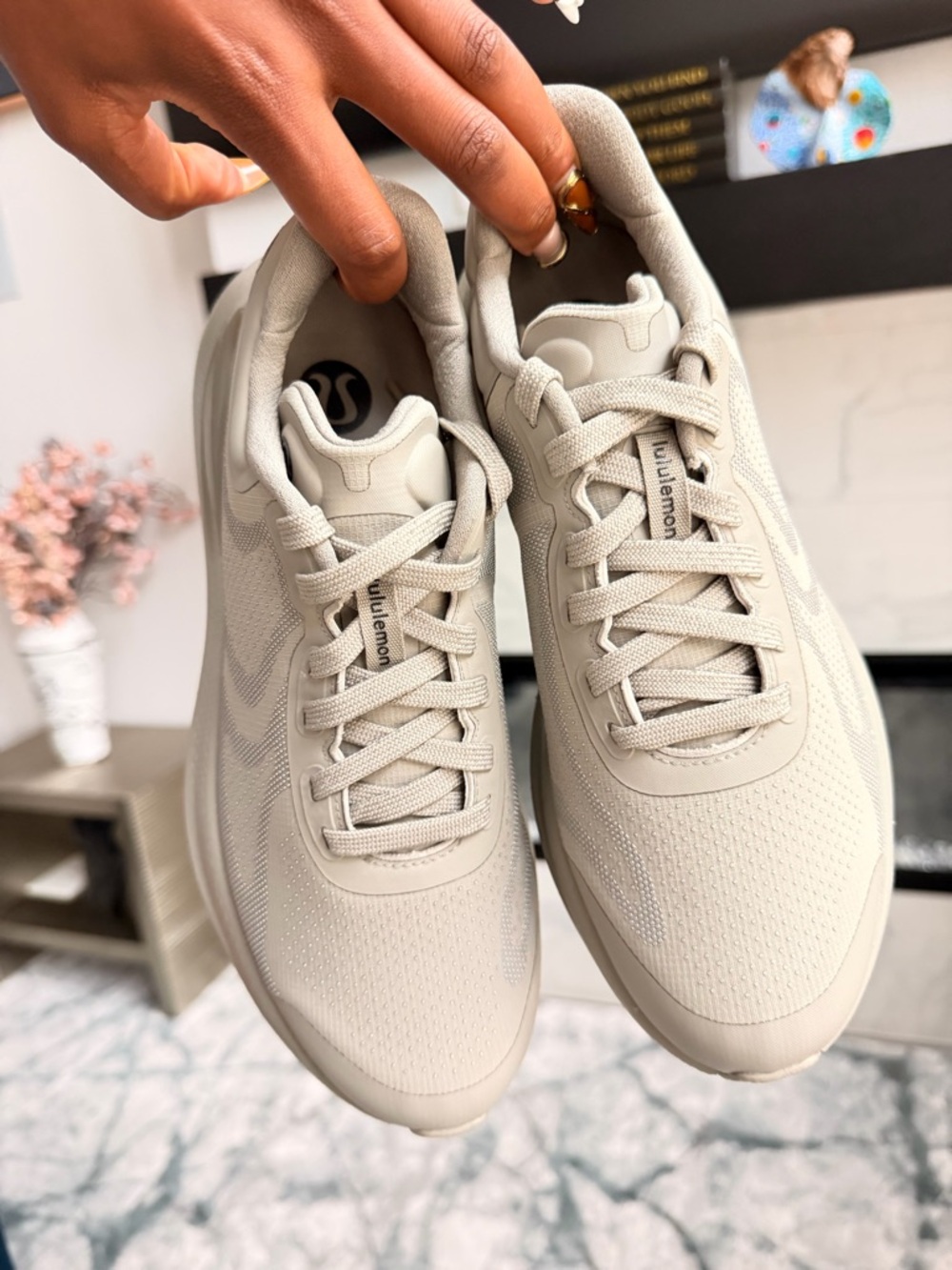lululemon athletica Women's Light Beige Running Sneakers
